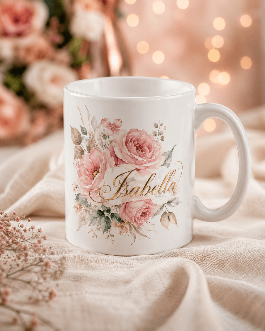 Mug Prénom Fleurs